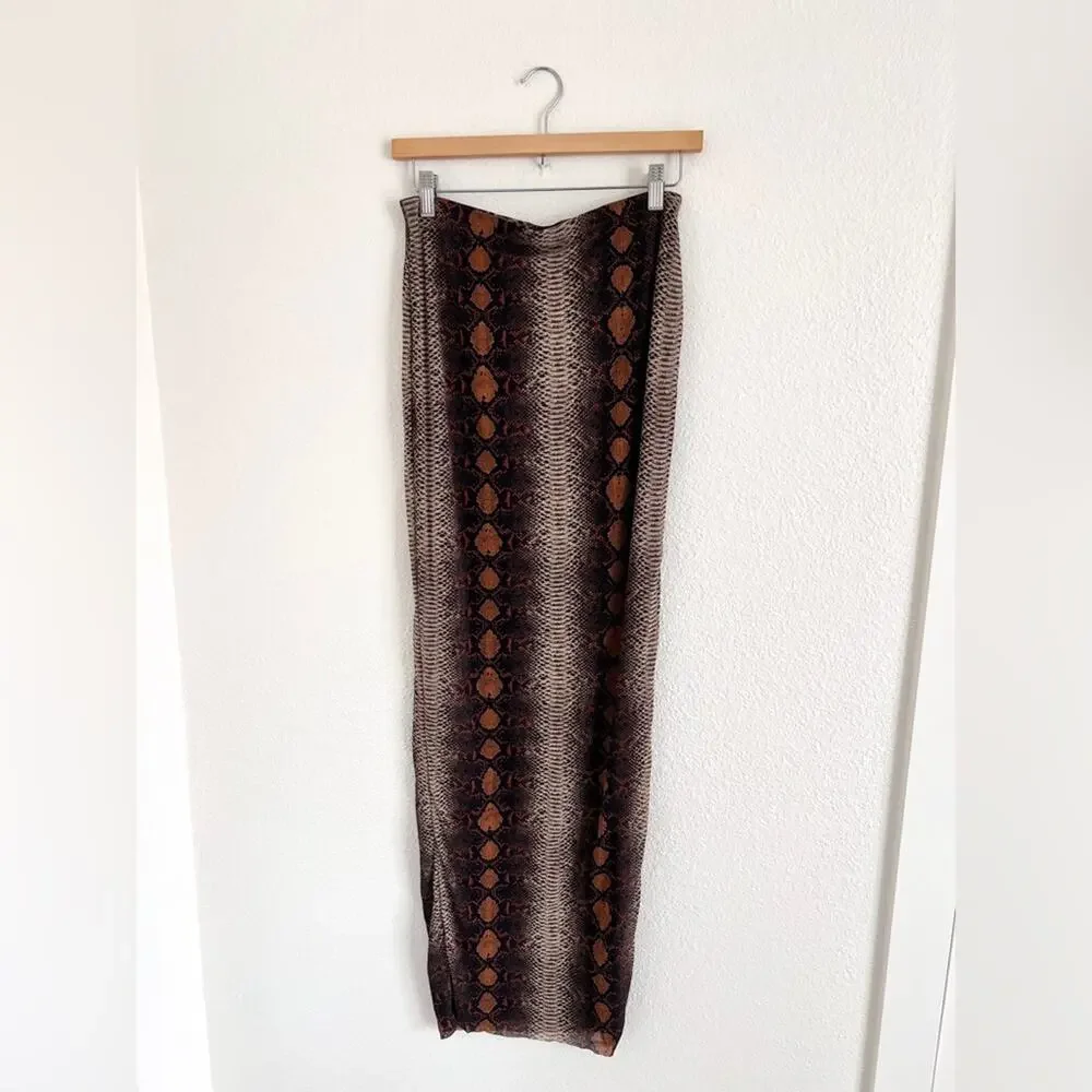 SKIMS mesh snakeskin tube maxi skirt / size L - Picture 2 of 7